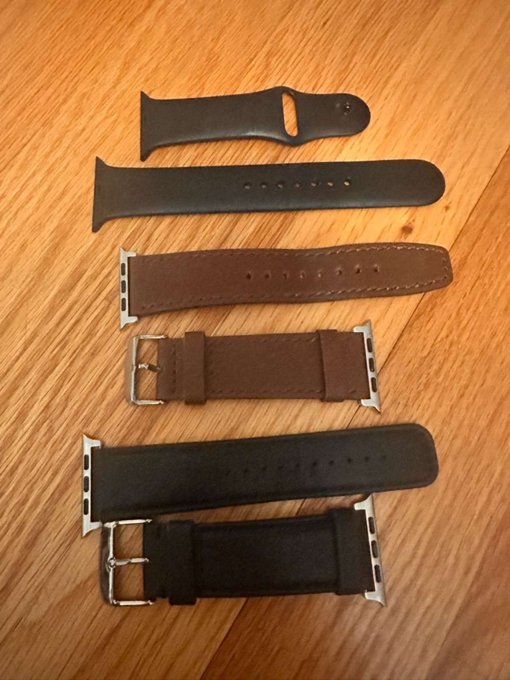 Black and Brown Interchangeable Watch Strap Set for 44 Apple Watch
